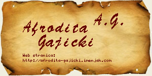 Afrodita Gajicki vizit kartica